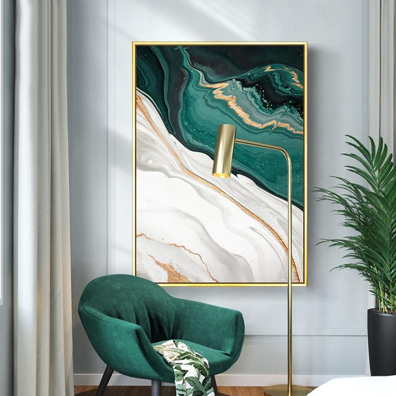 Gold Foil Green Canvas Art - Vermilton