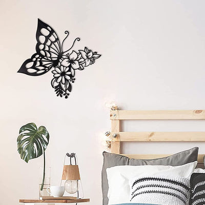 Metal Wall Art Elegant Butterfly Metal Wall Decor Modern Metal Wall Silhouette Easy Installation Home Decoration for Bedroom