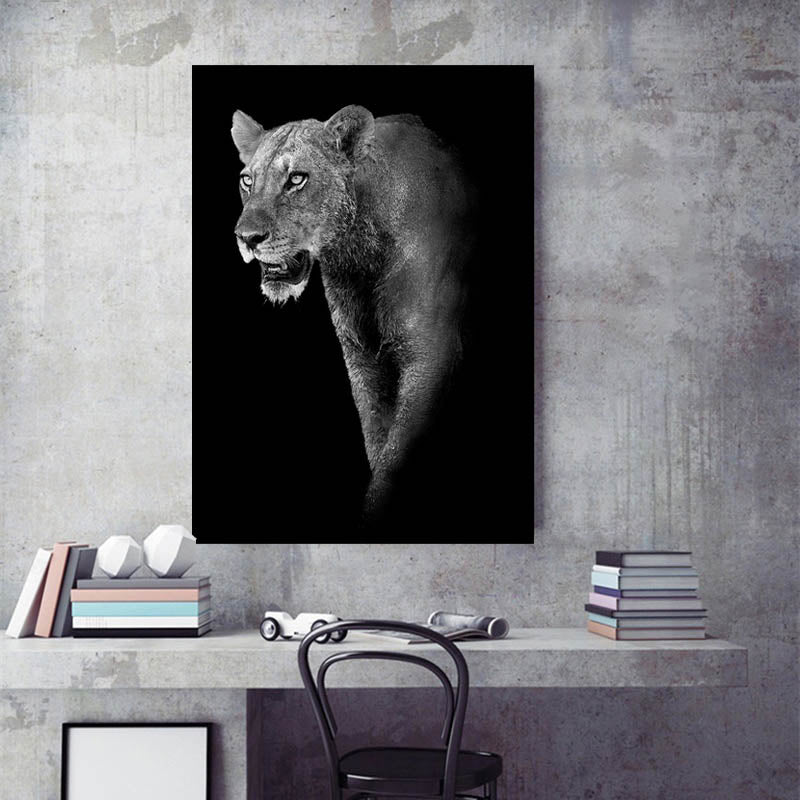 Lioness Canvas Painting - Vermilton
