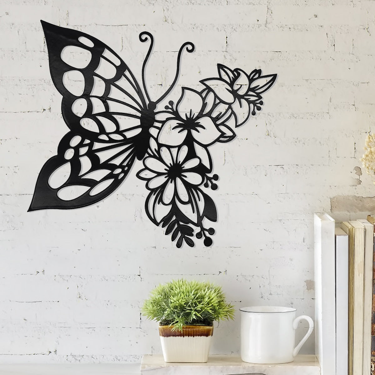 Metal Wall Art Elegant Butterfly Metal Wall Decor Modern Metal Wall Silhouette Easy Installation Home Decoration for Bedroom