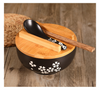 Floral Instant Noodles Bowl - With Wooden Accessories