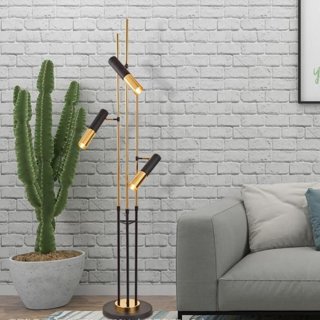 Black and Gold LED Floor Lamp - Vermilton