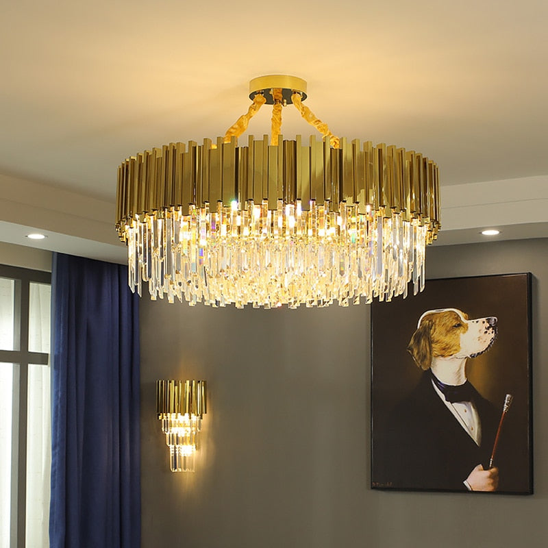 Crystal Gold Chandelier - Vermilton