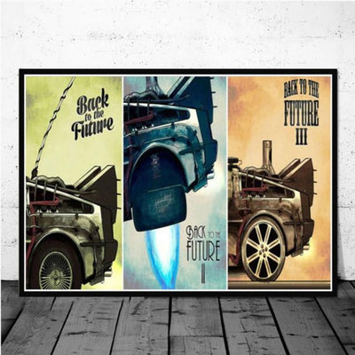 Classic Back To The Future Movie Future Car Poster - Vermilton