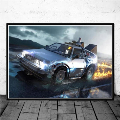 Classic Back To The Future Movie Future Car Poster - Vermilton