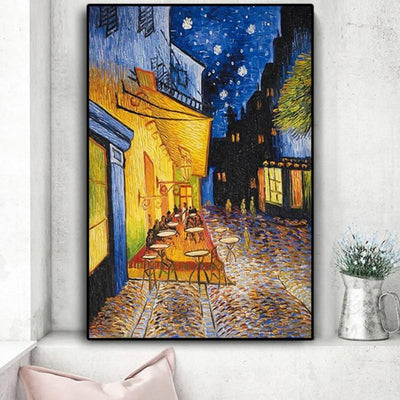 Café Terrace At Night Oil Painting Canvas Poster