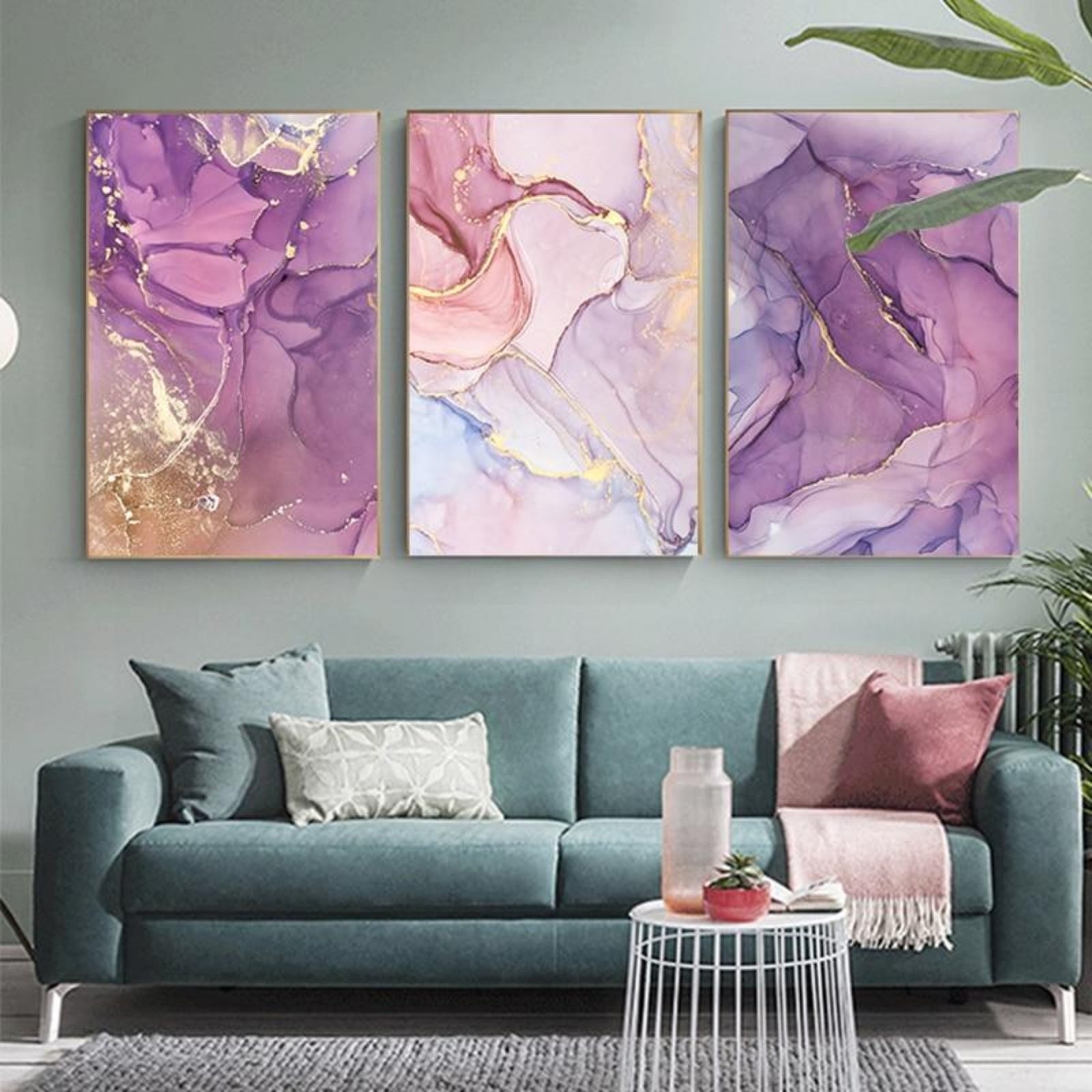 Nordic Purple Pink Abstract Canvas Painting - Vermilton