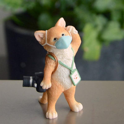 Cute Animals In Facemask Figurines