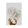 Gold Ink Splashed White Rose Abstract Painting