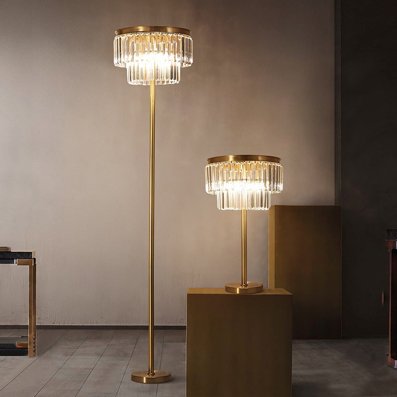 Crystal Table Lamp and Floor Lamp - Vermilton
