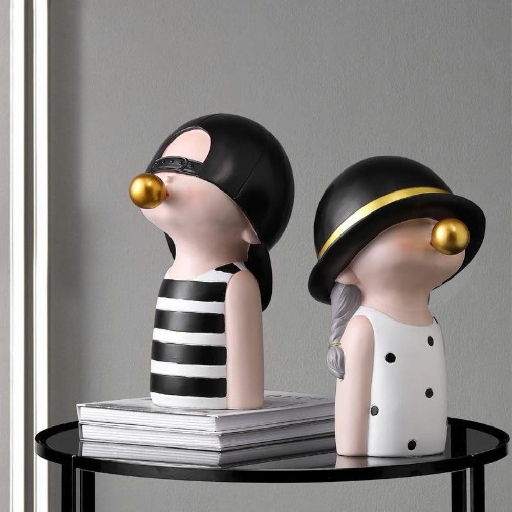 Nordic Kids Blowing Bubble Gum Figurines