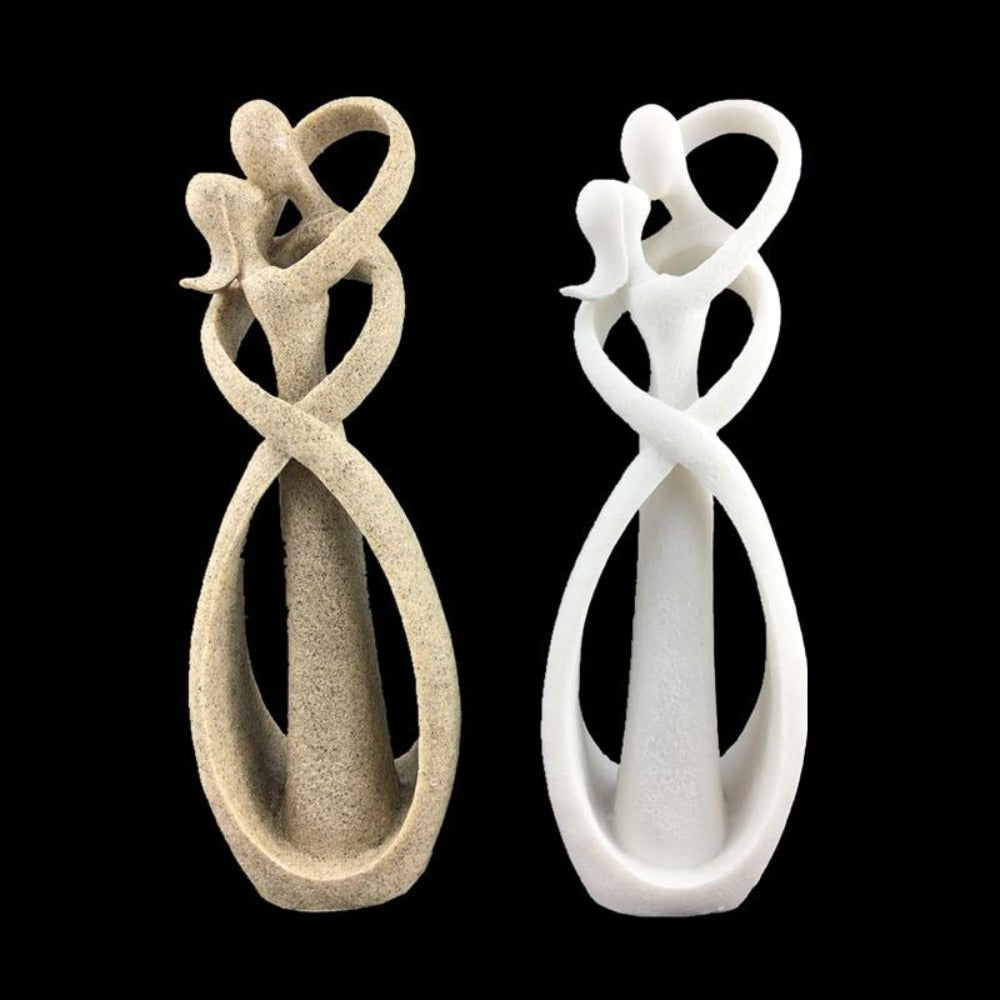 Nordic Sandstone Kissing Lover Statues