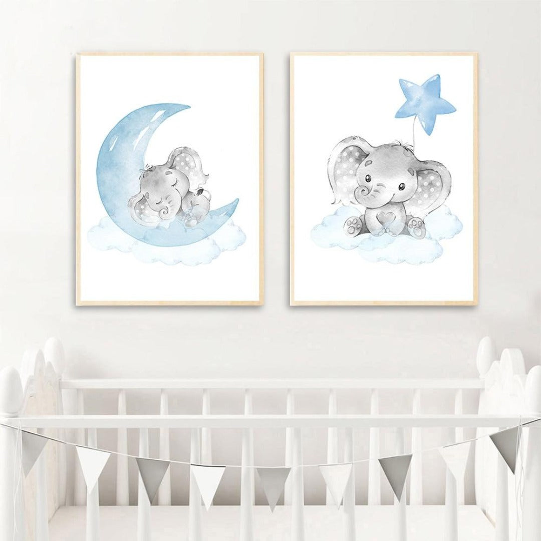 Nursery Baby Elephant Canvas Painting