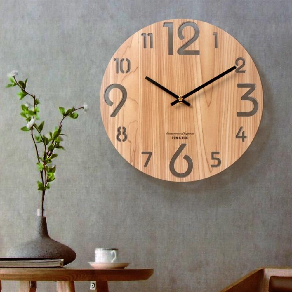 Nordic Ten & Ten Wooden Modern Wall Clock