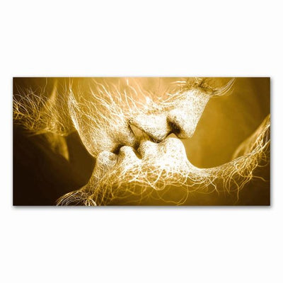 Lovers Kiss Abstract Canvas Painting - Vermilton