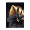 Black Golden Plant Leaf Canvas - Vermilton