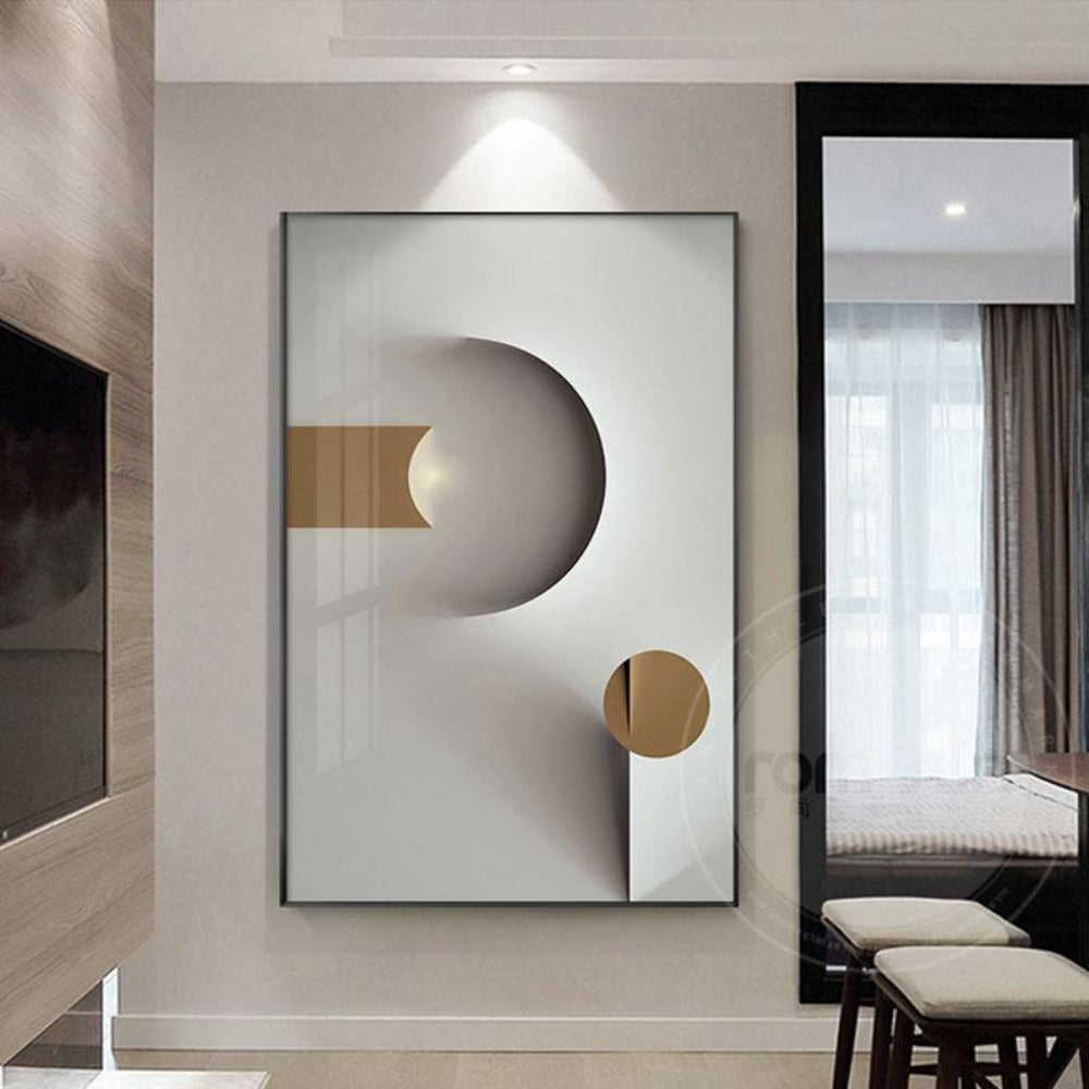 Minimalist Geometric Black & White Canvas Art - Vermilton