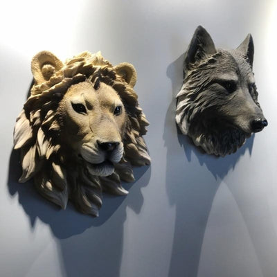 Animal Head Wall Decor Statues
