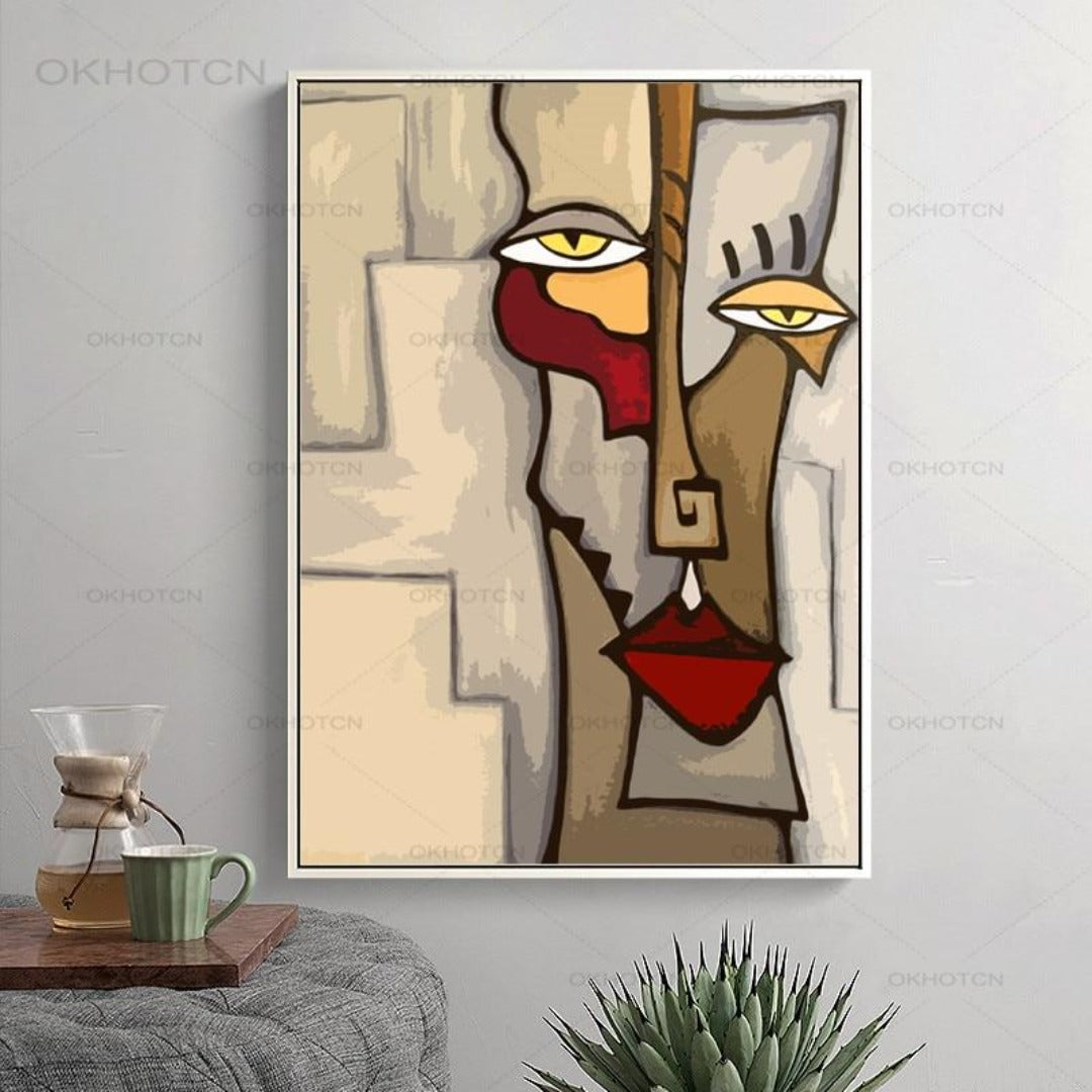 Picasso Face Art Canvas Painting - Vermilton