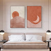 Murale - Abstract Sun & Luna Moon Mountain Art Canvas - Vermilton