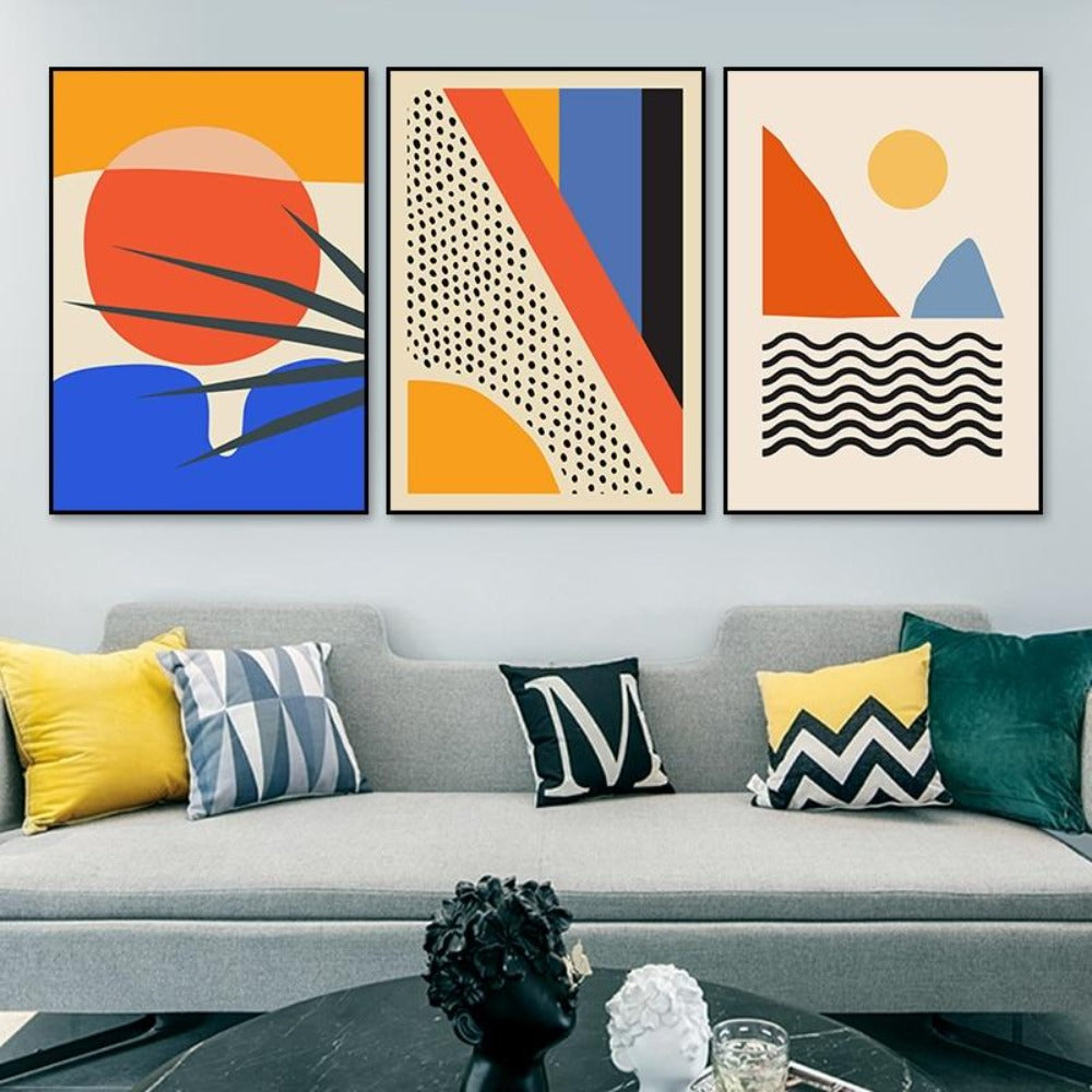 Colorful Abstract Geometric Figures Canvas Art - Vermilton
