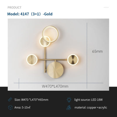 Modern Gold Wall Lamp - Vermilton
