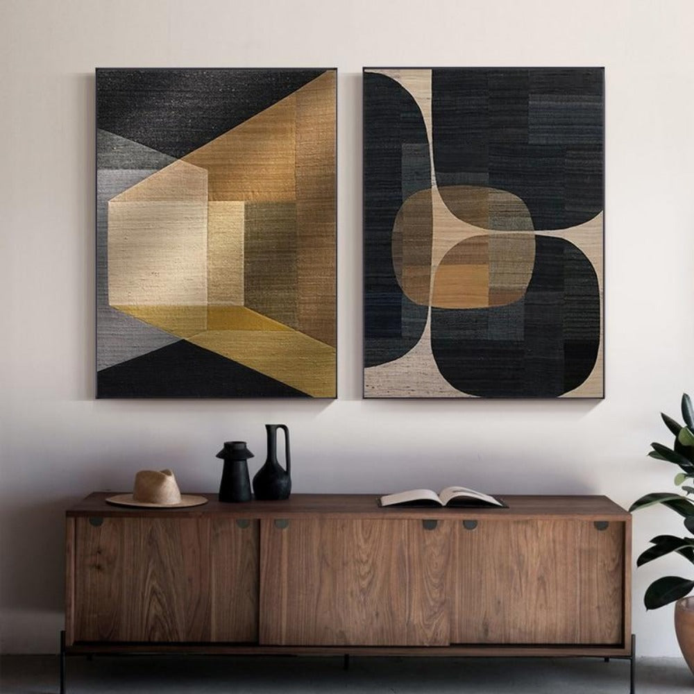 Geometric Brown Canvas Poster - Vermilton