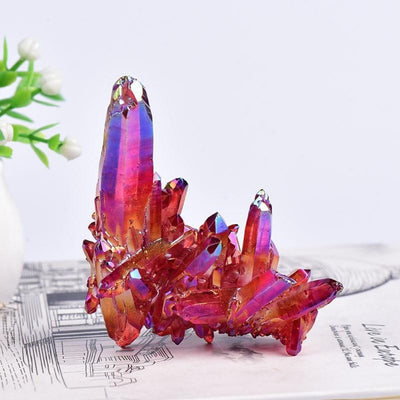 Electroplated Natural Crystal Quartz Ornament