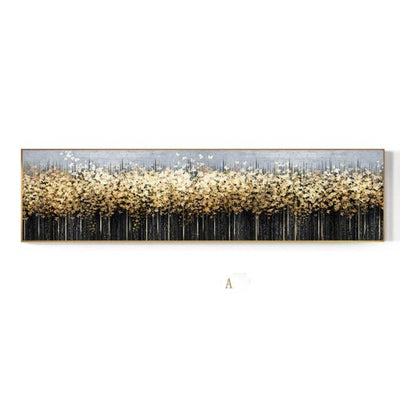 Abstract Golden Forest Day & Night Canvas Painting