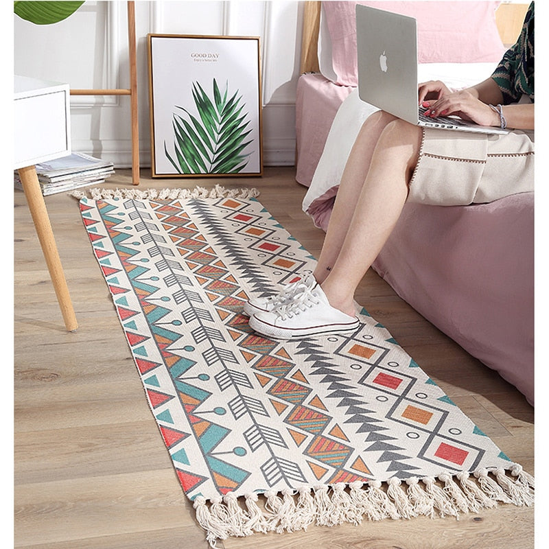 Bohemia Ethnic Style Tassel Rug - Vermilton