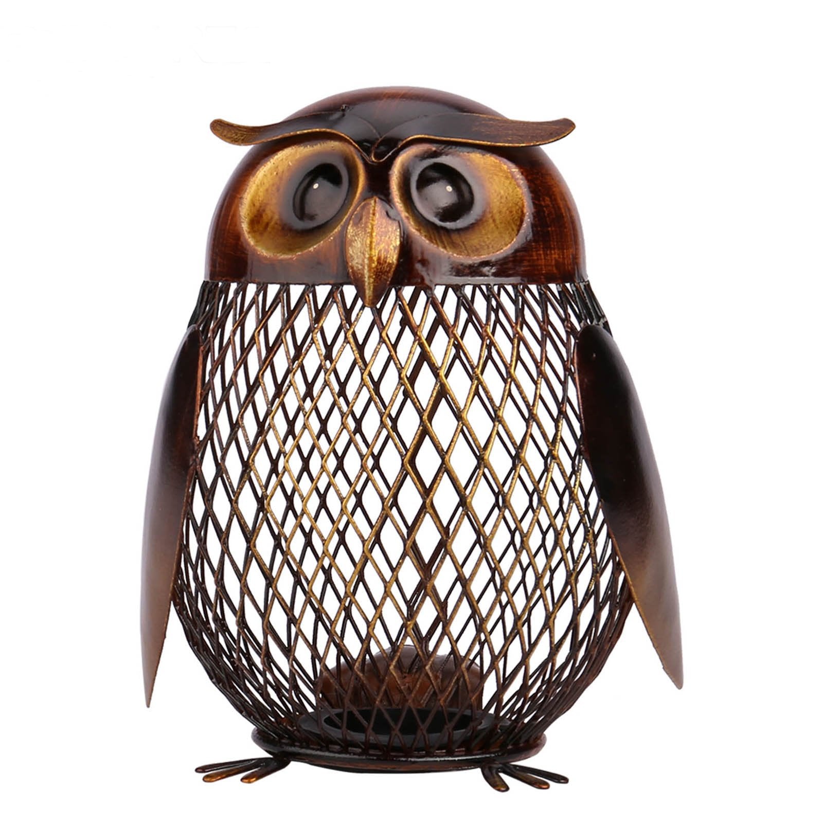Hollow Iron Owl Coin Bank Ornament