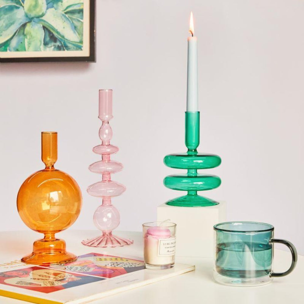 Modern European Glass Candleholder