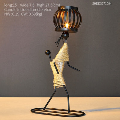 Minimalist Metal Stick Figure Candle Holder - Vermilton