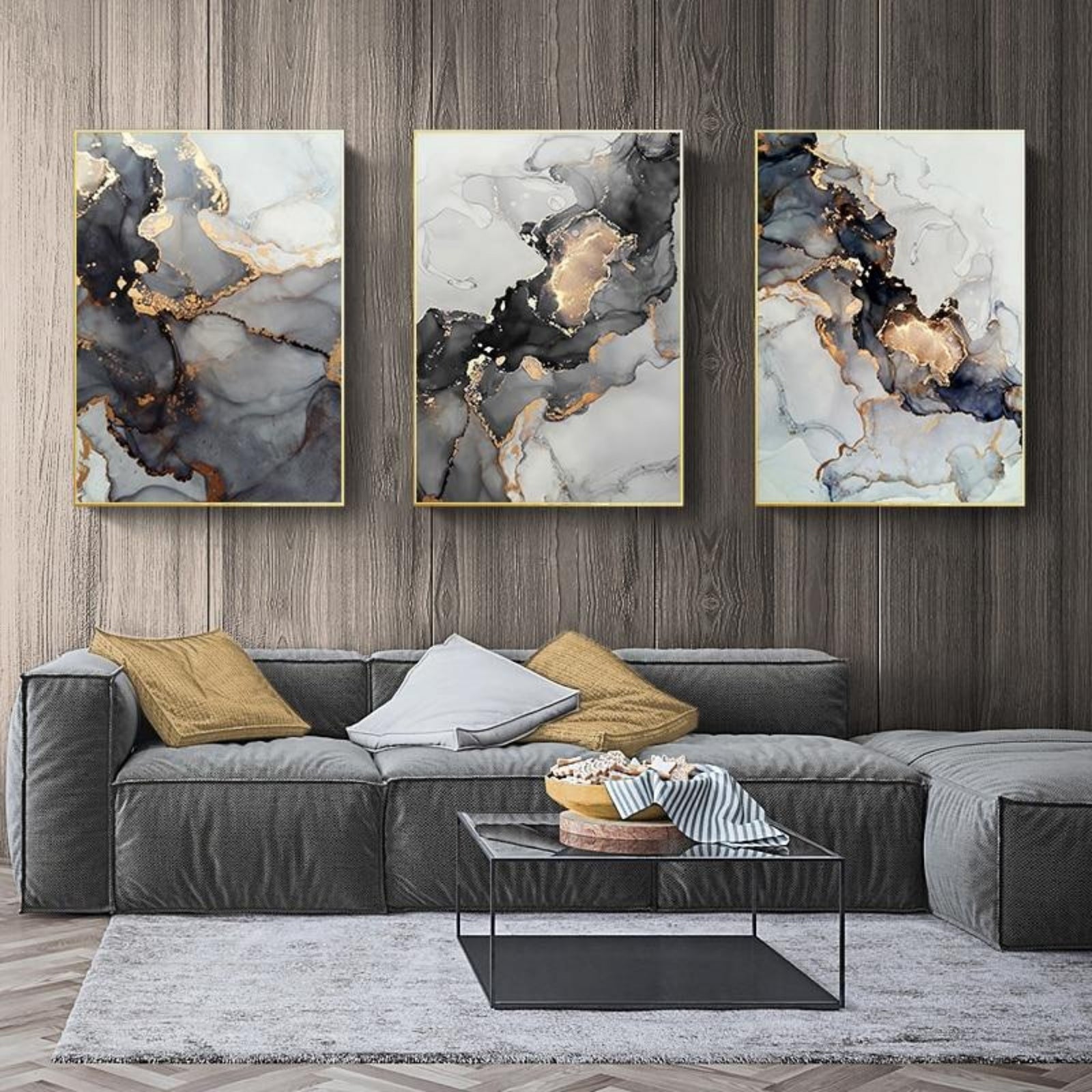 Gold & Black Marble Canvas - Vermilton