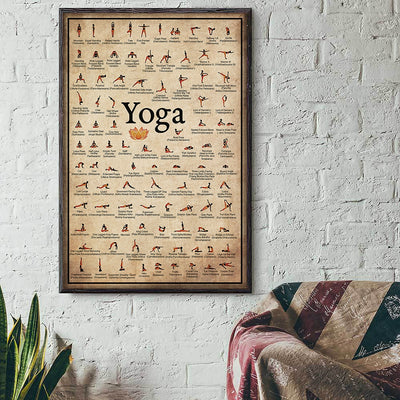 Yoga Ashtanga Pose Chart Canvas Poster - Vermilton