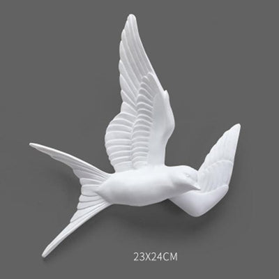 Nordic White Resin Bird Figurine