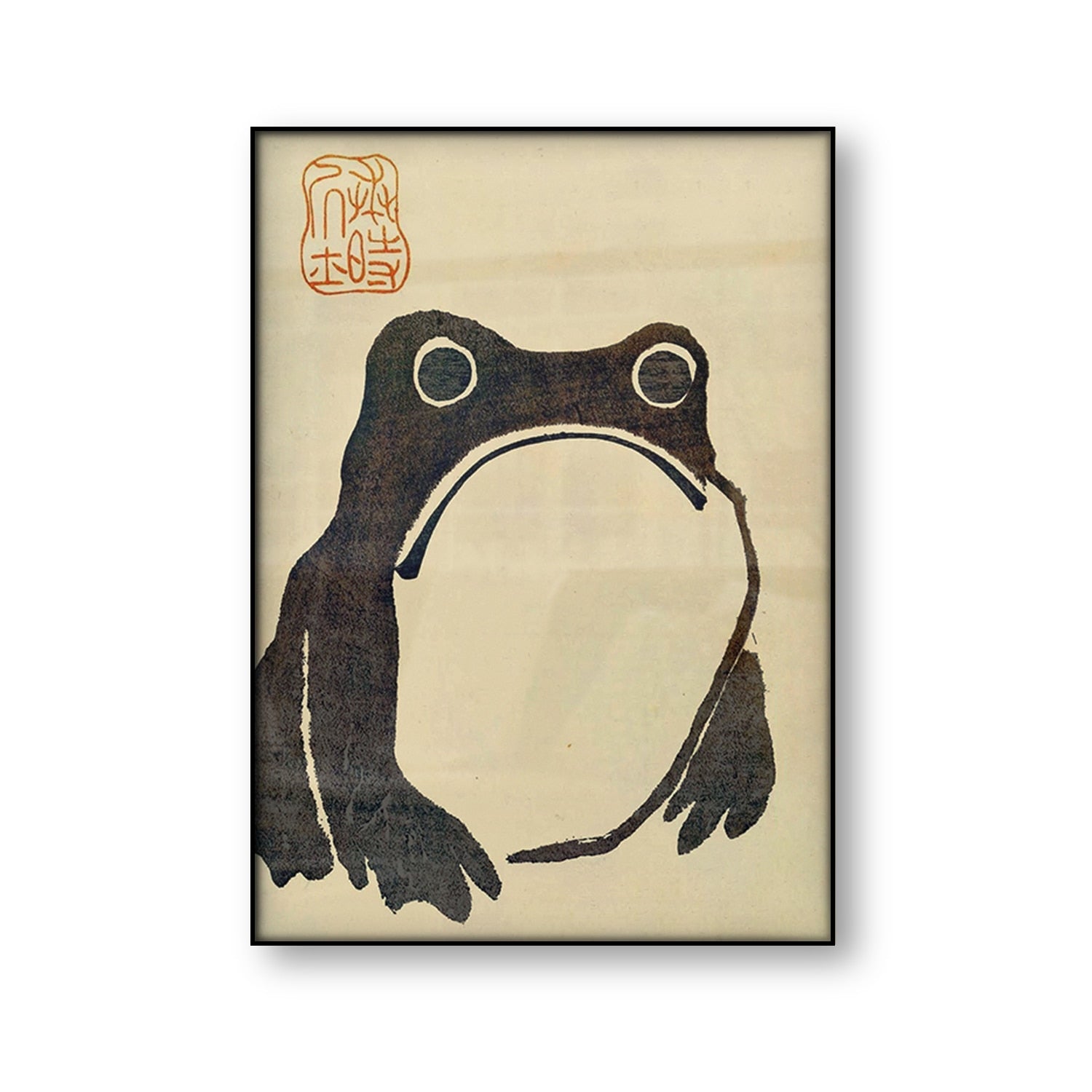 Antique Vintage Matsumoto Frog Canvas Painting - Vermilton