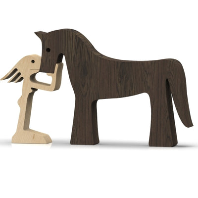 Wooden Pet Lovers Miniature Sculpture