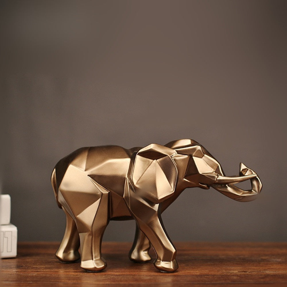 Nordic Geometric Elephant Figurine