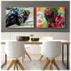 Abstract Motorcycle Oil Painting Art - Vermilton