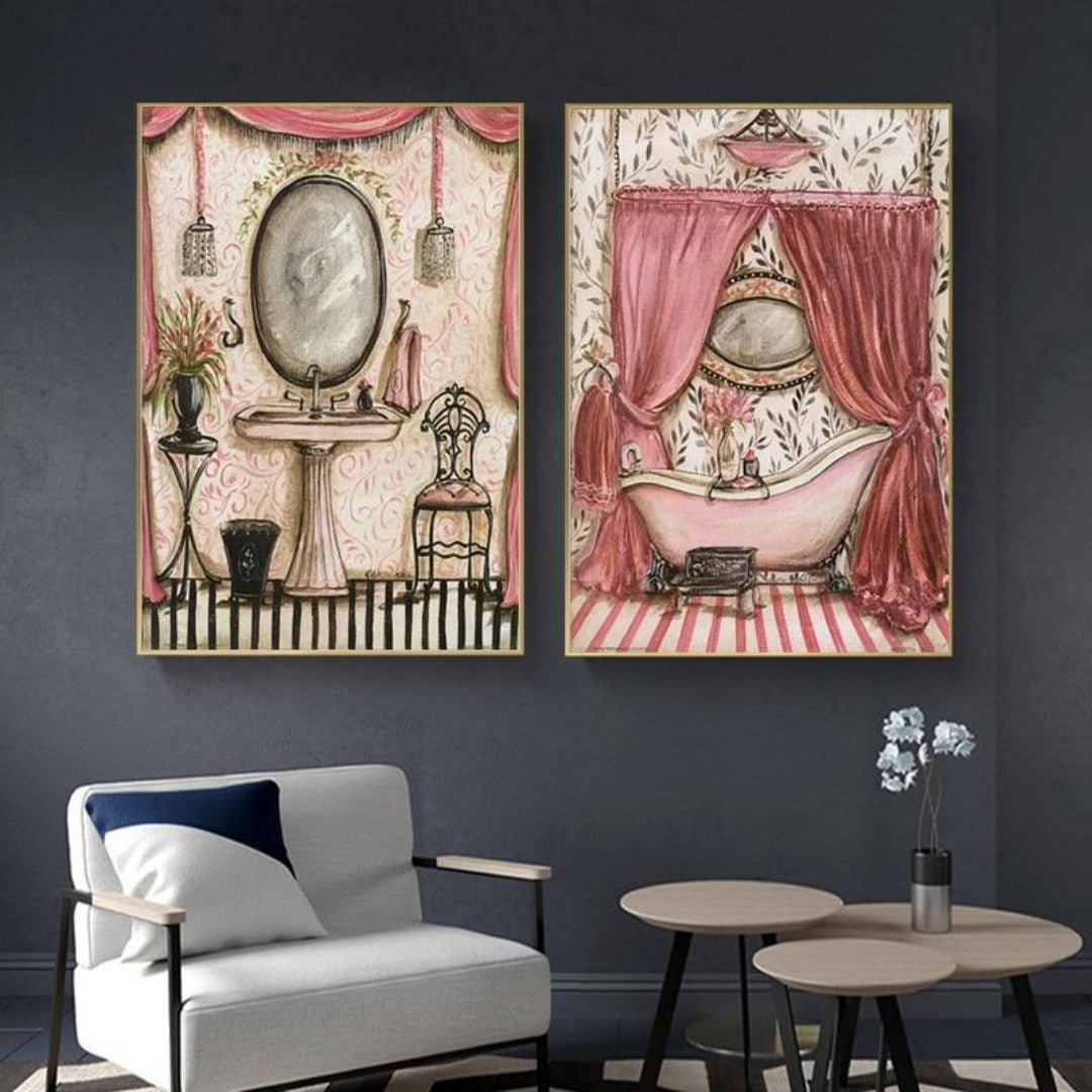 Vintage Abstract Shabby Style Canvas Painting - Vermilton