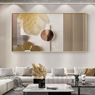 Luxurious Nordic Gold Accent Canvas Art - Vermilton