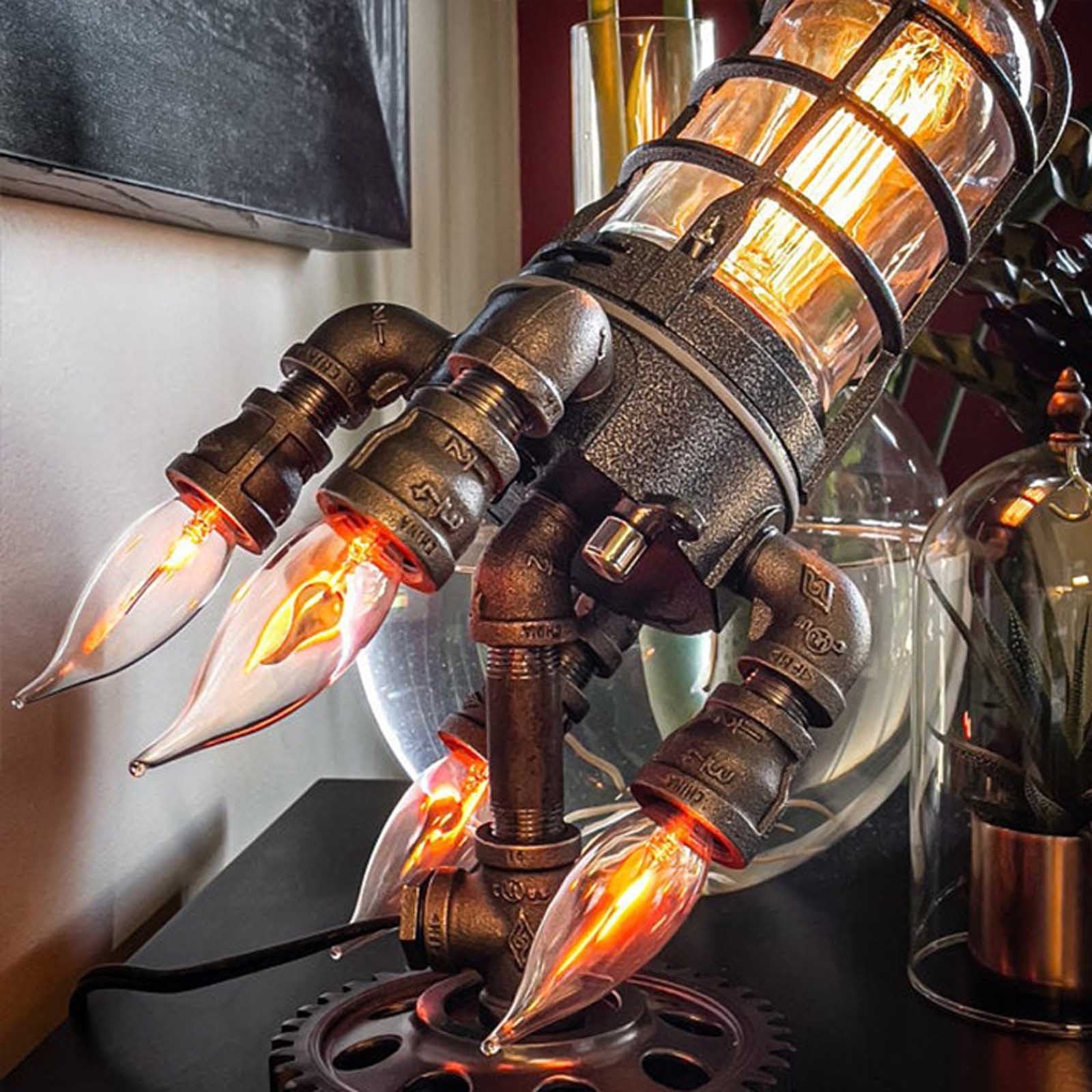 Steampunk Rocket Ship Desk Lamp - Vermilton