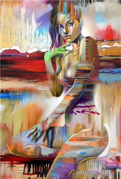 Nordic Abstract Sexy Lady Figure Canvas - Vermilton