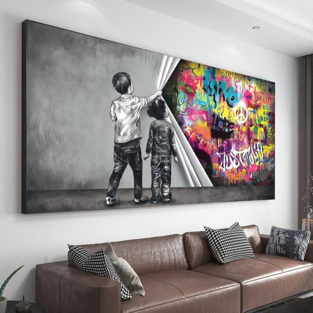 Graffiti Wall Art Canvas Painting - Vermilton