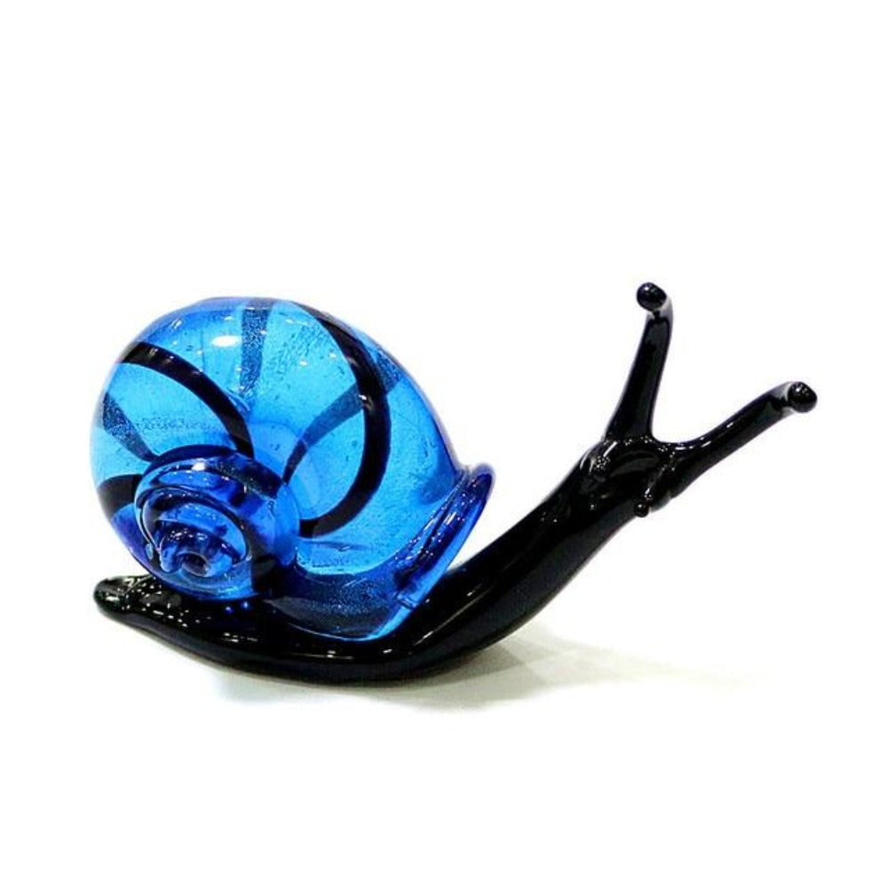 Silver Foil Murano Glass Snail Figurine
