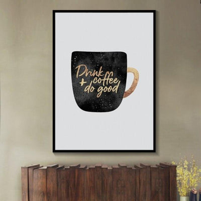 But First Coffee Colorful Cups Canvas Painting