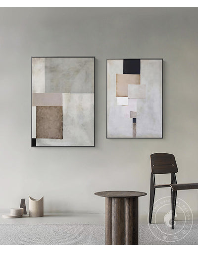 Geometric Squares Abstract Canvas Art - Vermilton