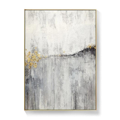 Nordic Abstract Gray Marble Canvas Painting - Vermilton