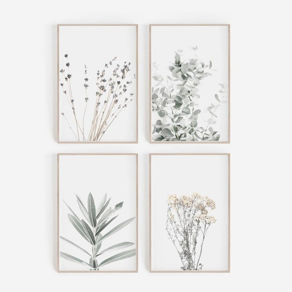 Nordic Botanical Canvas Painting - Vermilton